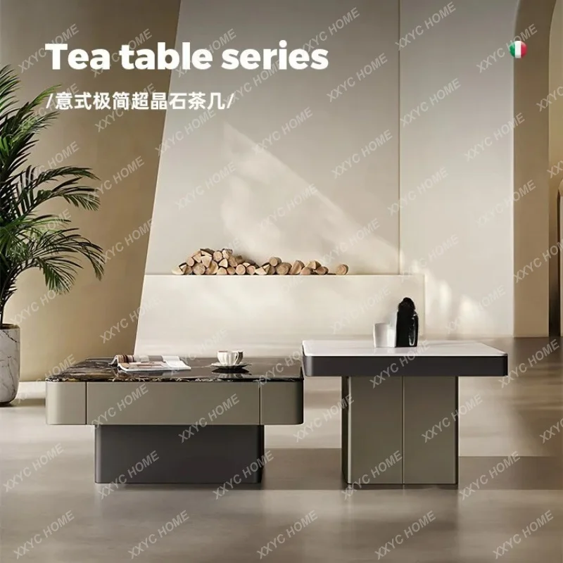

A minimalist coffee table living room home high-end art storage light luxury combination