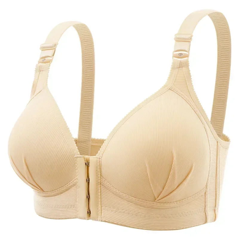 New Large Size Front Buckle Sexy Push up WOMEN'S Bra Adjustable Thin Cup Breathable Comfortable Middle-aged Mom Ladies Underwear