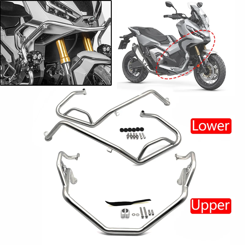 Fit for Honda XADV 750 XADV750 2021-2024 Motorcycle Upper Engine Guard Crash Bar Stainless Steel Bumper Frame Protector X-ADV750