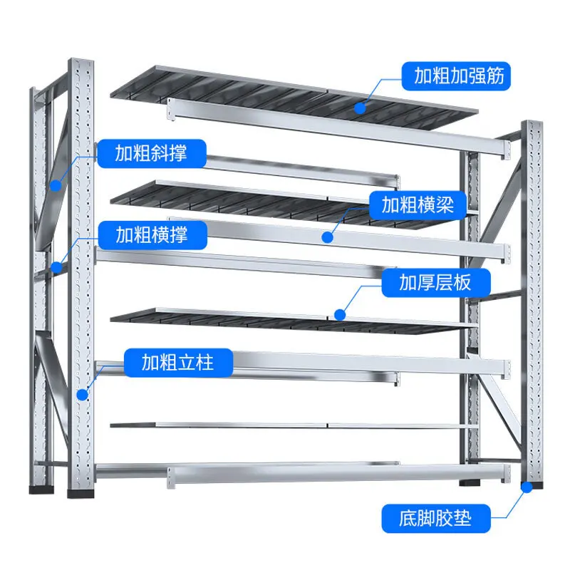 304 Stainless Steel Warehouse Industrial Commercial Rack Basement Cold Storage Adjustment Rack Heavy Duty