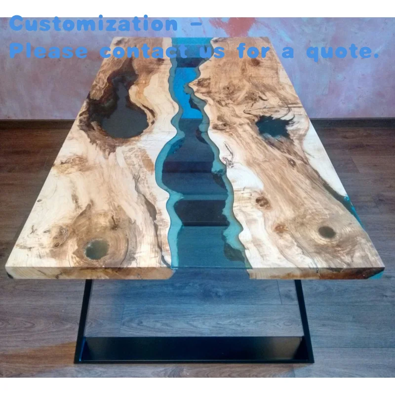 custom.High-End Custom Exquisite Hot-Selling River Epoxy Resin Dining Table