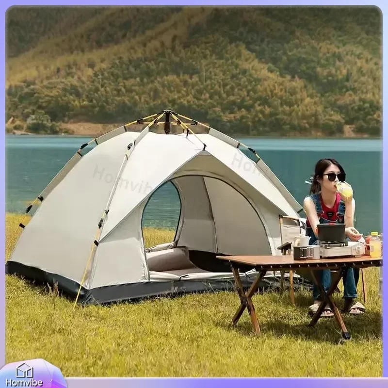 Outdoor Camping Tent Automatic Quick Open Folding Sunscreen Rainproof Thickened Dome Tent for Hiking Beach Garden Furniture