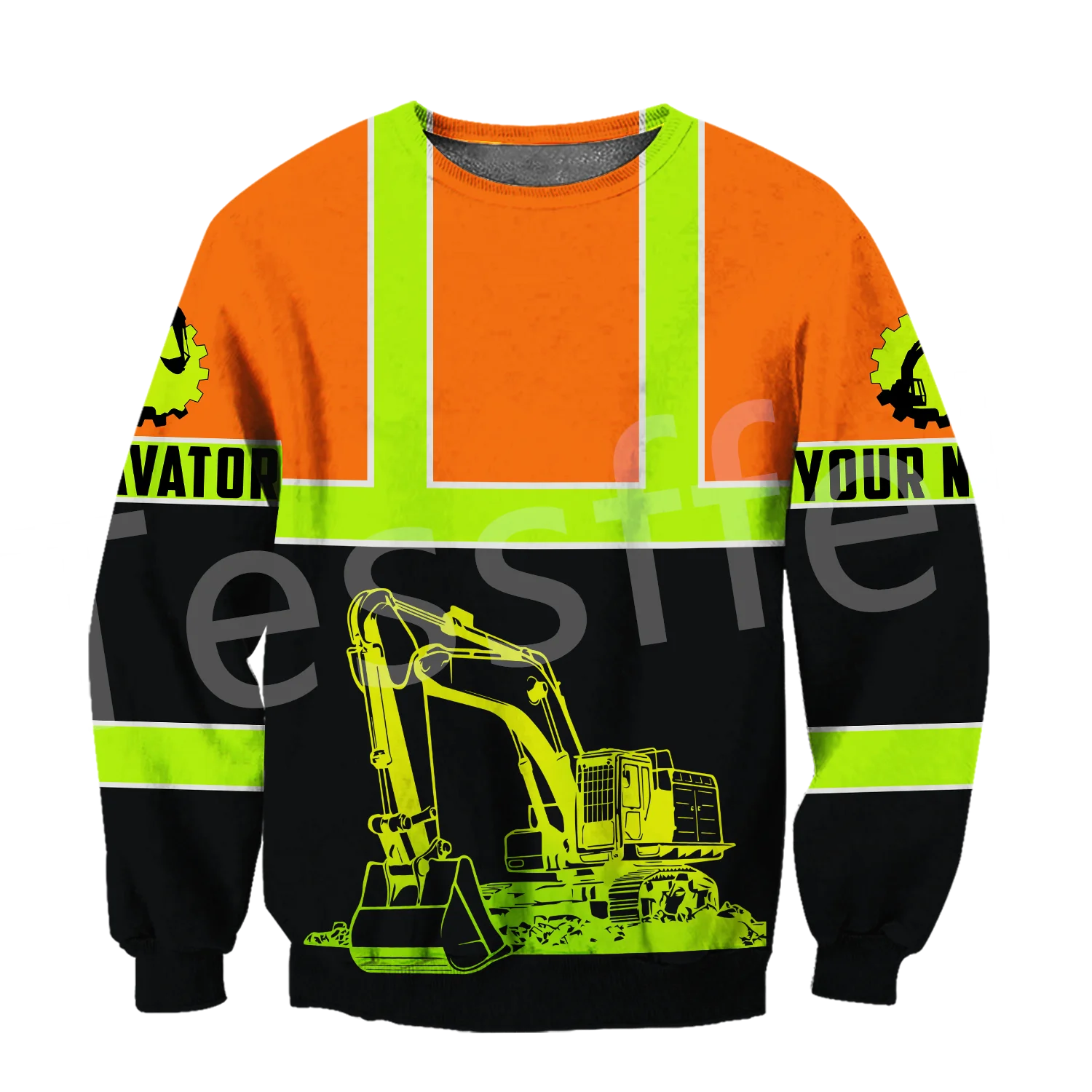 Tessffel Heavy Equipment Excavator Operator Worker Machine Tattoo Retro Long Sleeves Tracksuit Men/Women Casual Funny Hoodies 14