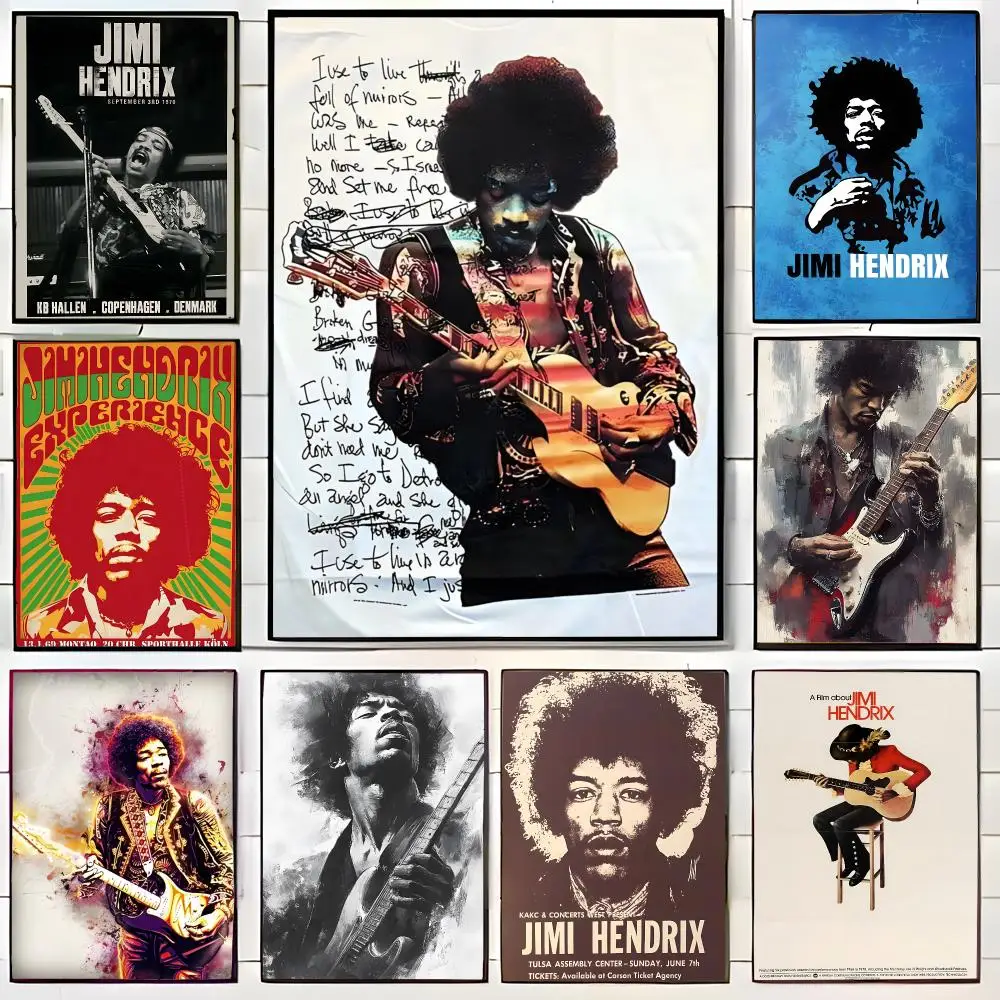 Legendary American Guitarist Jimi Hendrix Poster Wall Art Print Decorative Mural Home Decor Gift Unframed