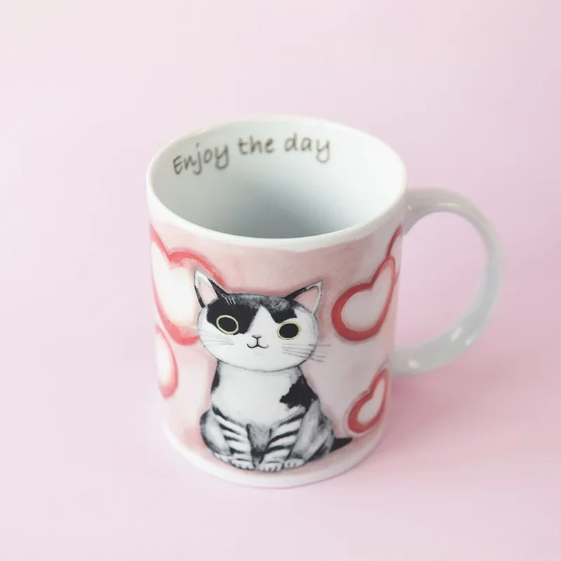 Cute Cartoon Ceramic Cup Bar Porcelain Mug Straight Cup Home Tea Coffee Milk Mugs Coffee Cup Kawaii