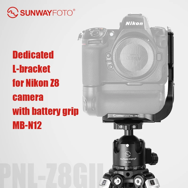 SUNWAYFOTO PNL-Z8GII Custom L-bracket for Nikon Z8 with Battery Grip MB-N12 Arca Swiss Plate