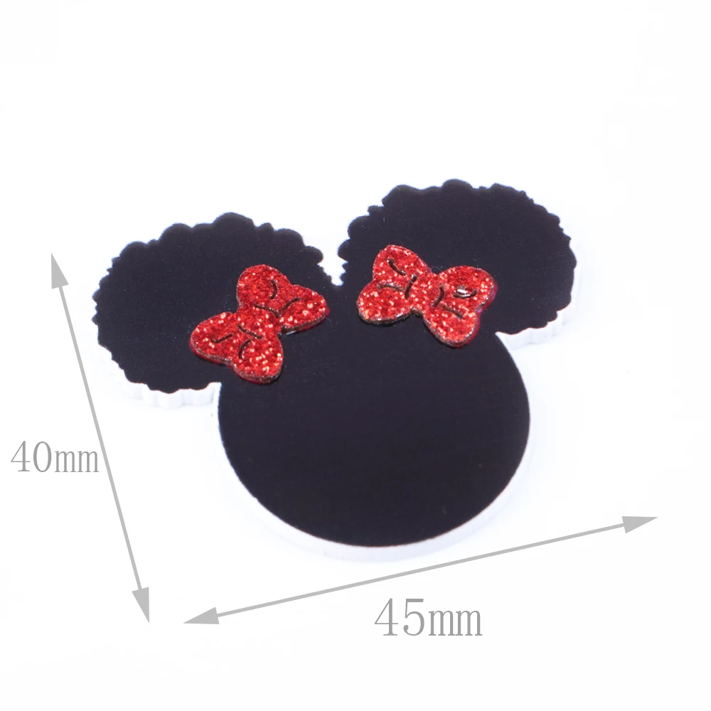 Disney Mickey 5 sztuk/partia Planar żywica Flatback Glitter akrylowe akcesoria modelarskie Cabochon księga gości DIY...