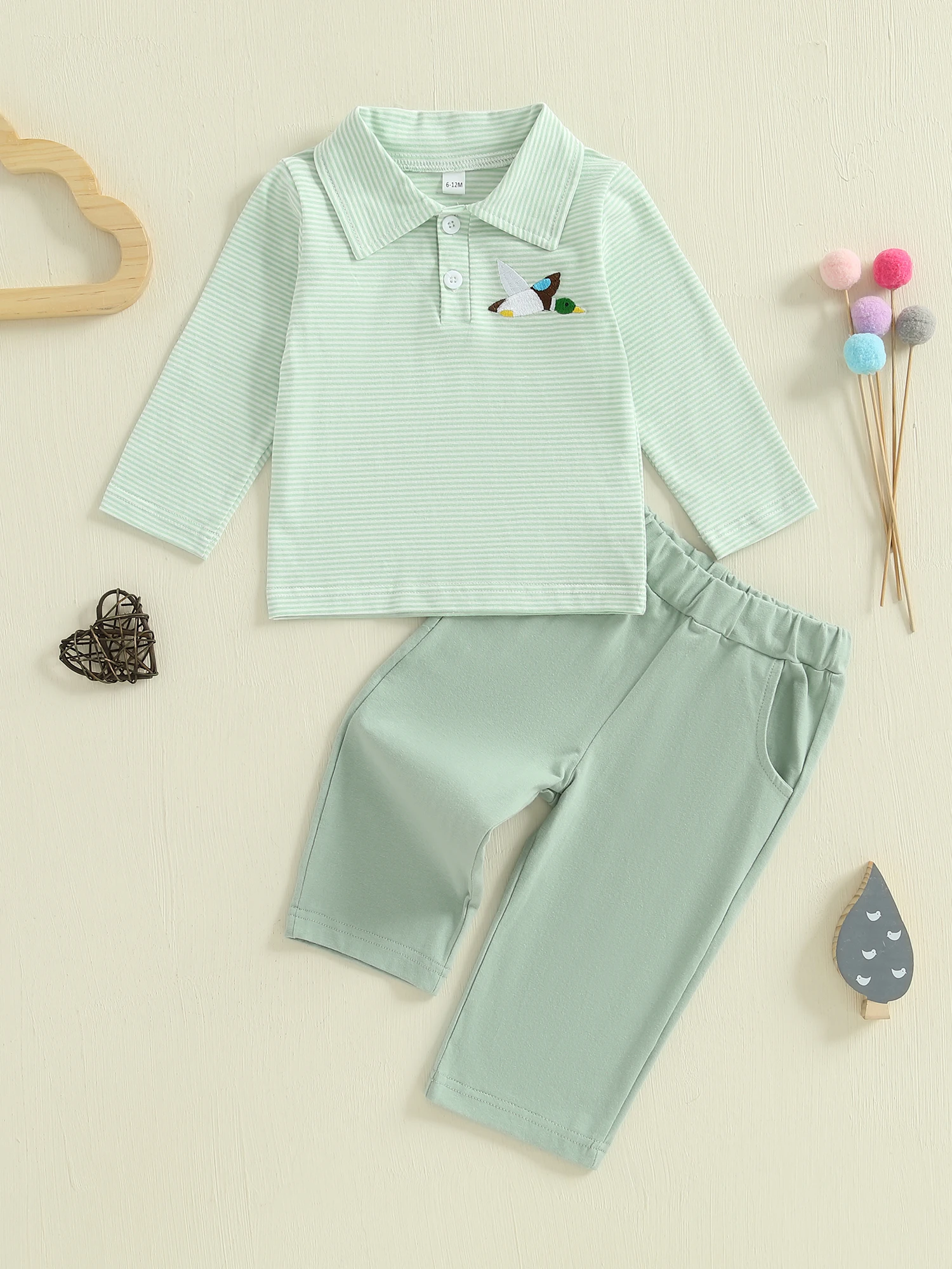 

Комплект из 2 предметов для мальчиков: футболка с милым медвежьим принтом и джинсовые брюки, осенний наряд для малышей