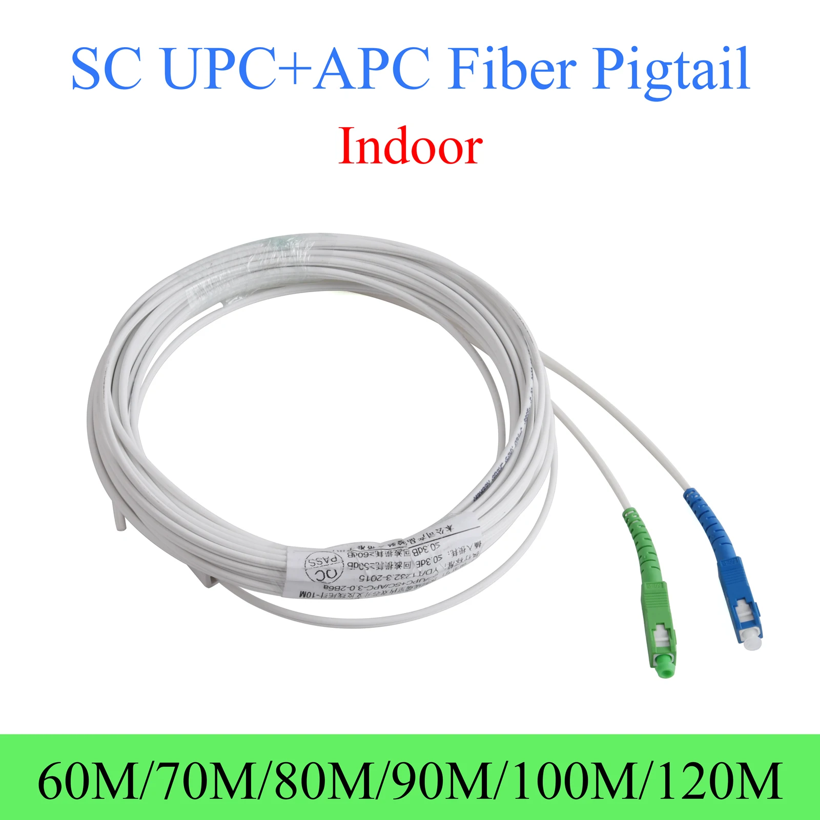 

Fiber Optic Pigtail 2-Core UPC APC SC Optical Cable Indoor Single-mode Simplex Patch Cord 60M/70M/80M/90M/100M/120M Wire