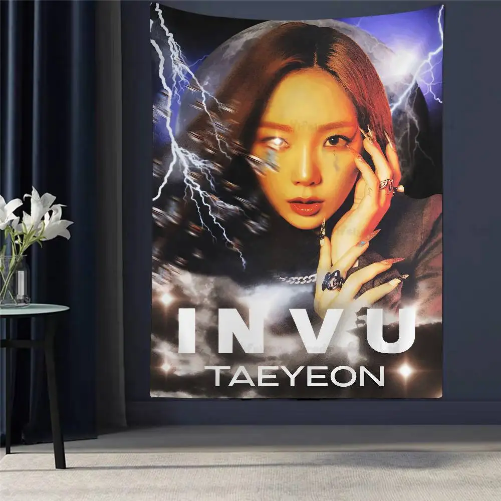

Korea T-Taeyeon Printed Large Wall Tapestry Wall Hanging Decoration Household Decor Blanket