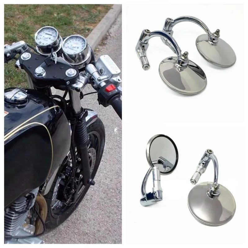 

Chrome 7/8'' Motorcycle Handlebar End Mirror Iron ABS Rearview Mirror Universal For Honda CBR650R Shadow Hornet YAMAHA XSR900
