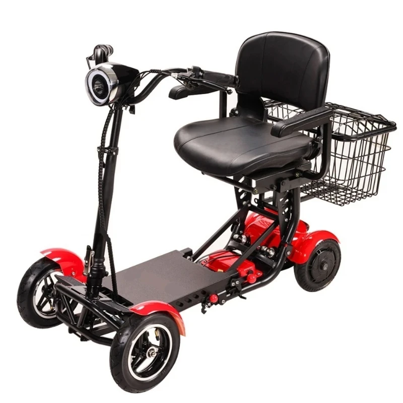 Long Range Cheap Elderly Medical Mobility 4 Wheels Electric Foldable with Seat for For Seniors Disabled