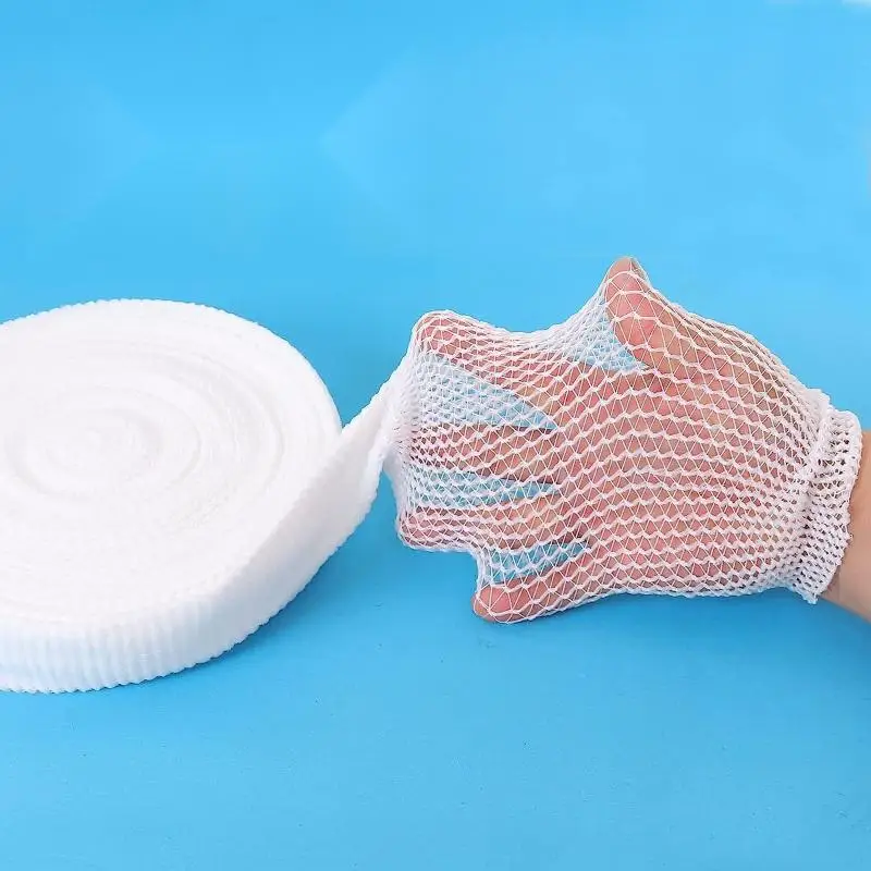 Einweg-Elastische Schlauchbandage 1 Rolle Wundverband Netzgaze Leichtgewichtig für Sport Wundschutz – Detail 7