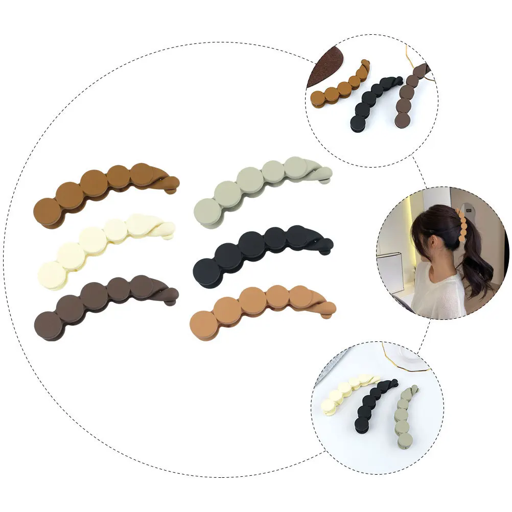 

6Pcs Large Banana Clips for Thick Hair Styling Tool Decorative Hair Accessories for Women Elegant Look Large Claw Clip
