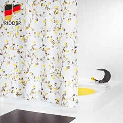 RIDDER Polyester Bathroom Shower Curtains Waterproof Durable Bathroom Screens Roller Hooks Nordic Wind Fruits of Autumn