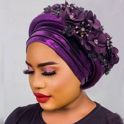 Exquisite Bouquet African Women's Turban Cap Ready to Wear Nigeria Auto Gele Headtie Female Fashion Head Wraps Turbante Mujer
