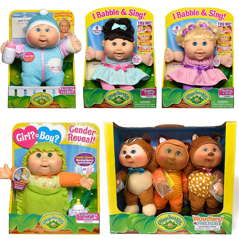 Cabbage Patch Kids Doll Electronic Deluxe Sing N' Snuggle Little Sprouts Set Surprise Gender Reveal Woodland Friends Girls Toys