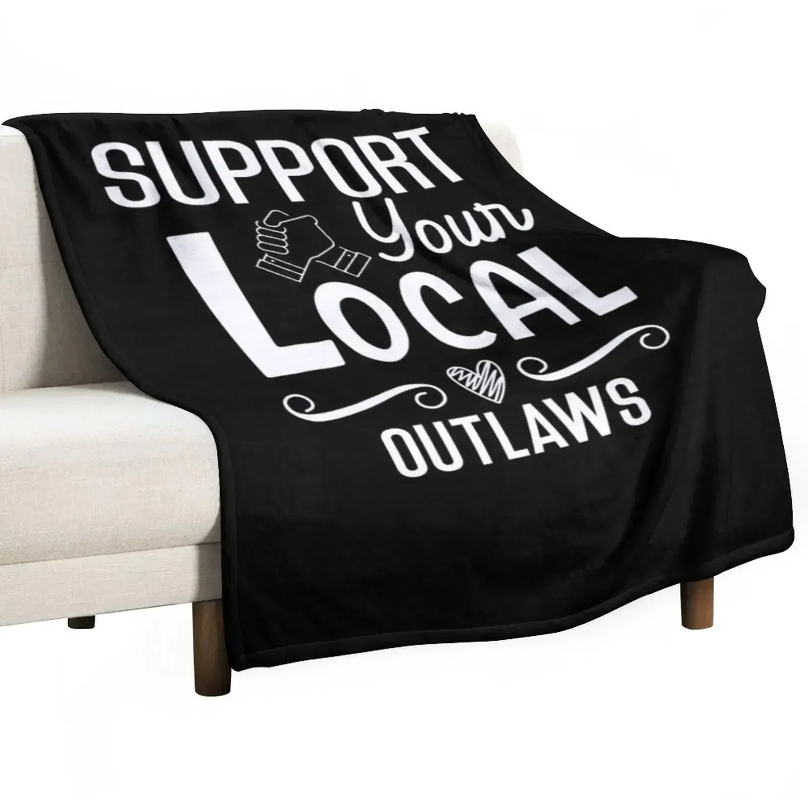 Support your local outlaws Essential T-Shirt Throw Blanket Cute Plaid Decorative Sofa Designers Softest Blankets