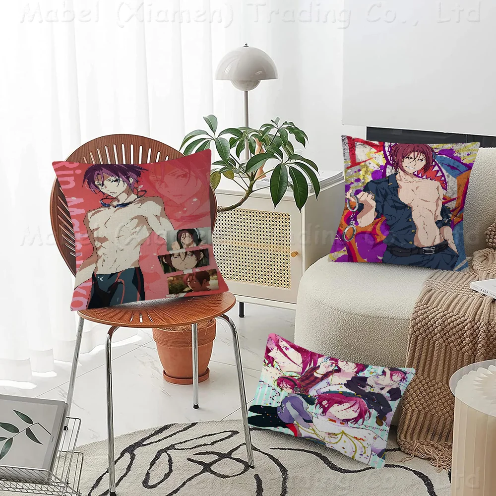 Rin Matsuoka F-Free Pillow Gifts Home Office Furnishings Bedroom Sofa Car Cushion Cover Case 45x45cm