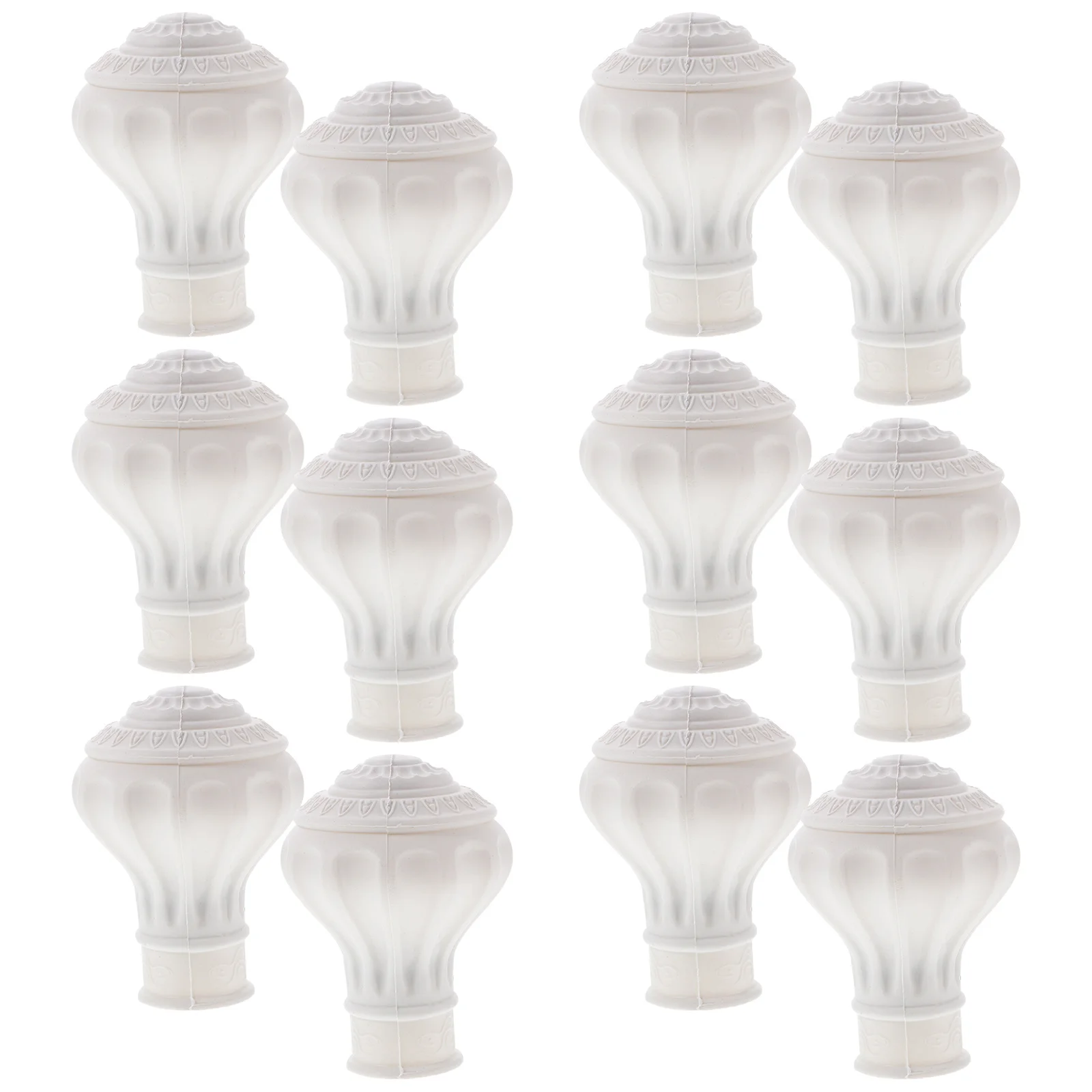 12 szt. Plastikowe końcówki do zasłon, stylowe ozdobne końcówki, łatwy montaż bez użycia narzędzi, nakładki na drążki do zasłon do domu i hotelu.