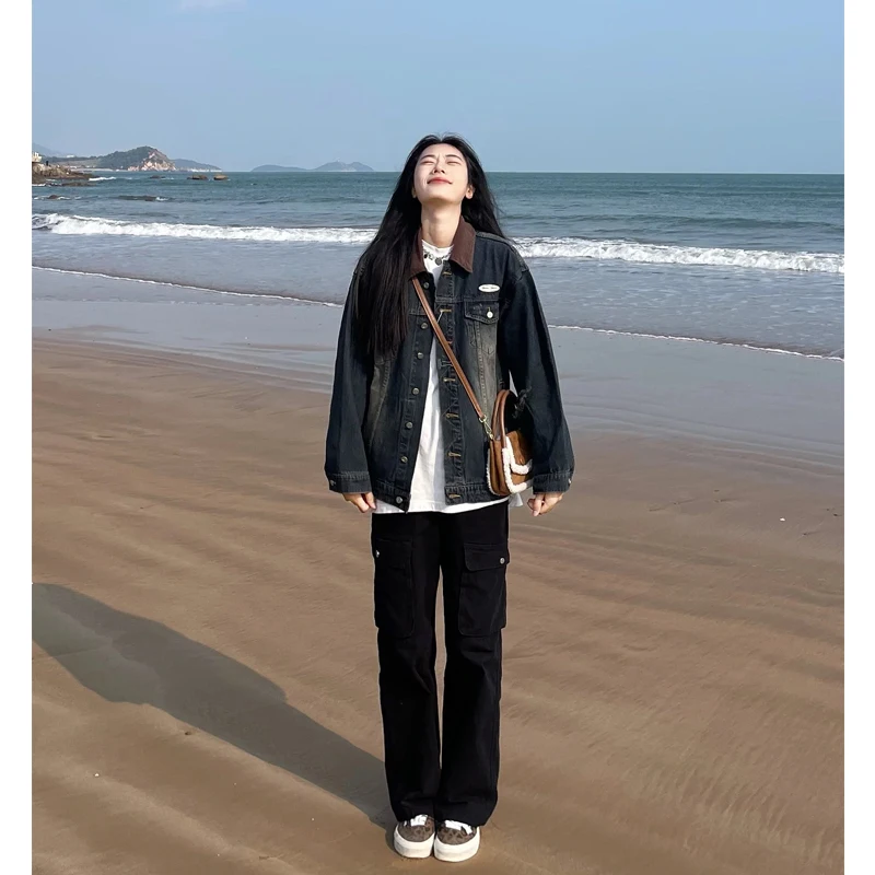 

Cleanfit Bla Men's Work Trousers Spring Autumn New Sle American High Street Large ket Trendy Straight Leg Pants