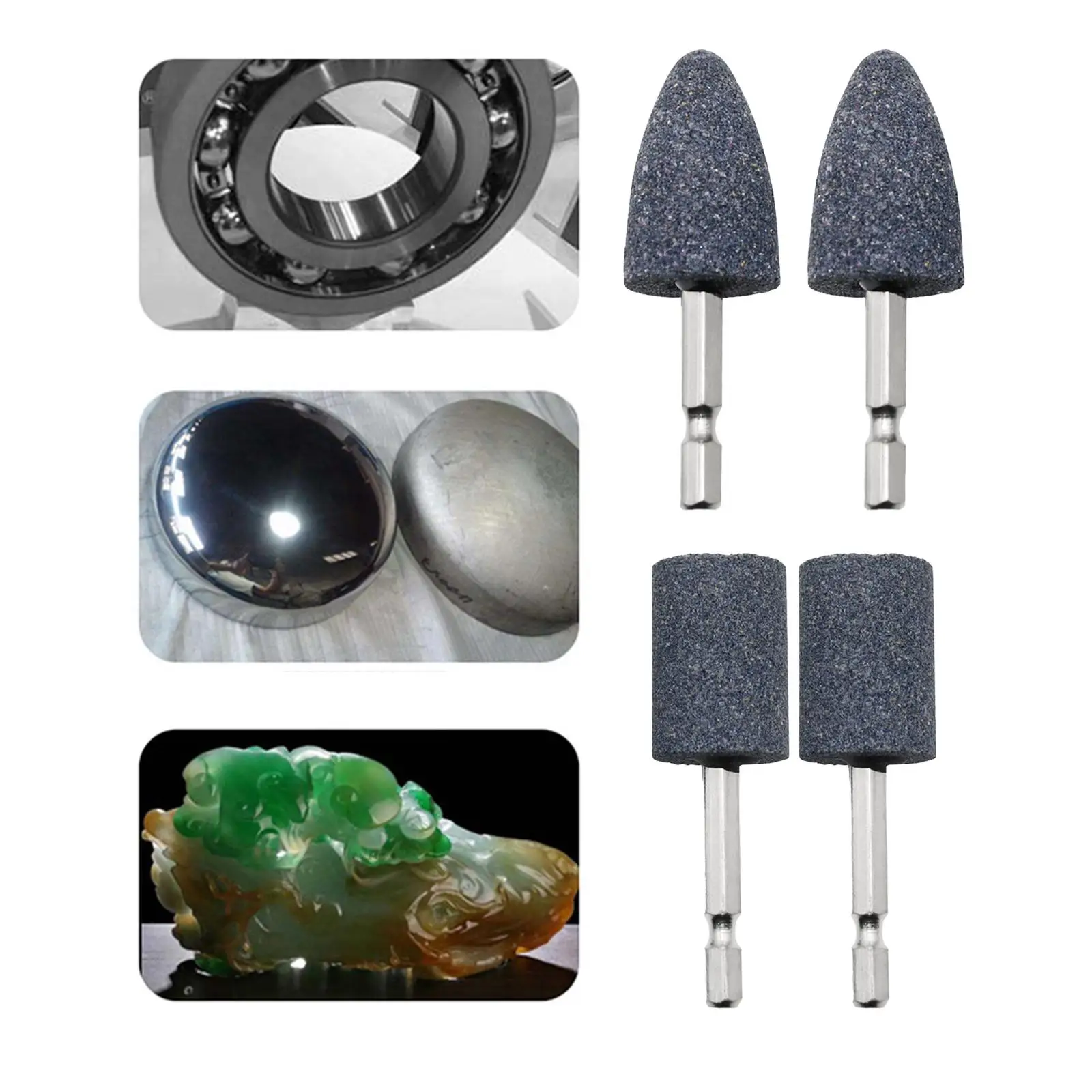 2 Pieces Wheel Sharpening Head Fine Sanding Power Tool 6.35mm Abrasive Hexagonal Wheel Bit for Cemented Carbide Gems - view 5