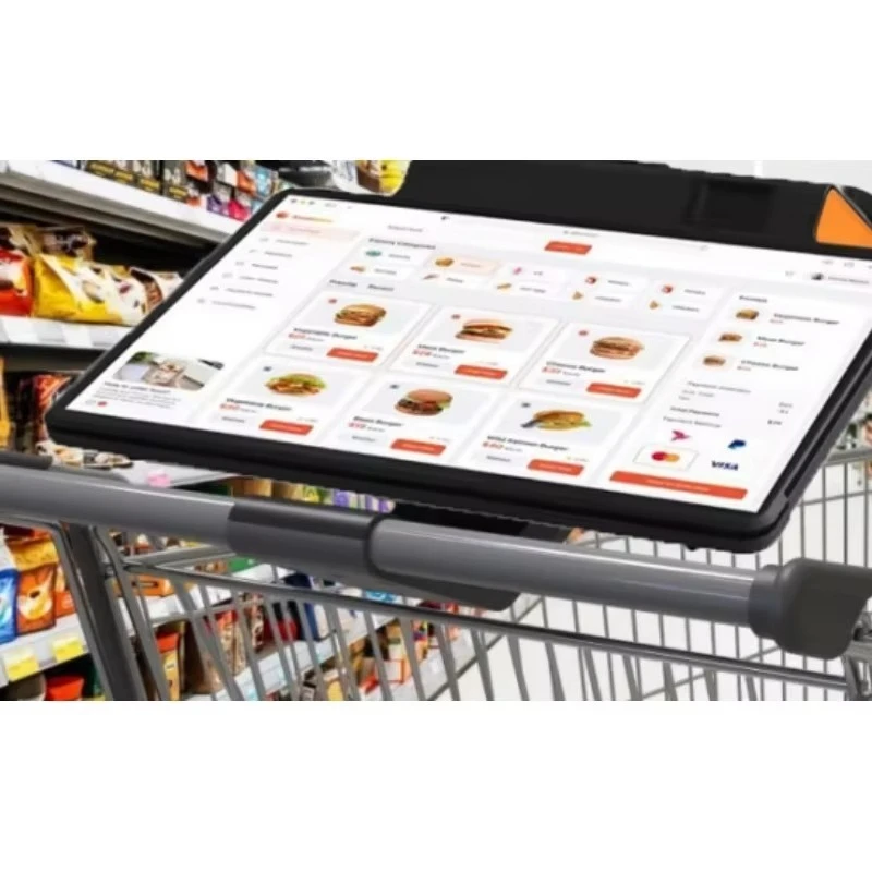 Clip-on Smart Shopping Cart Device 11'' Touch Screen Point of Sales System Cash Register Android Pos Systems