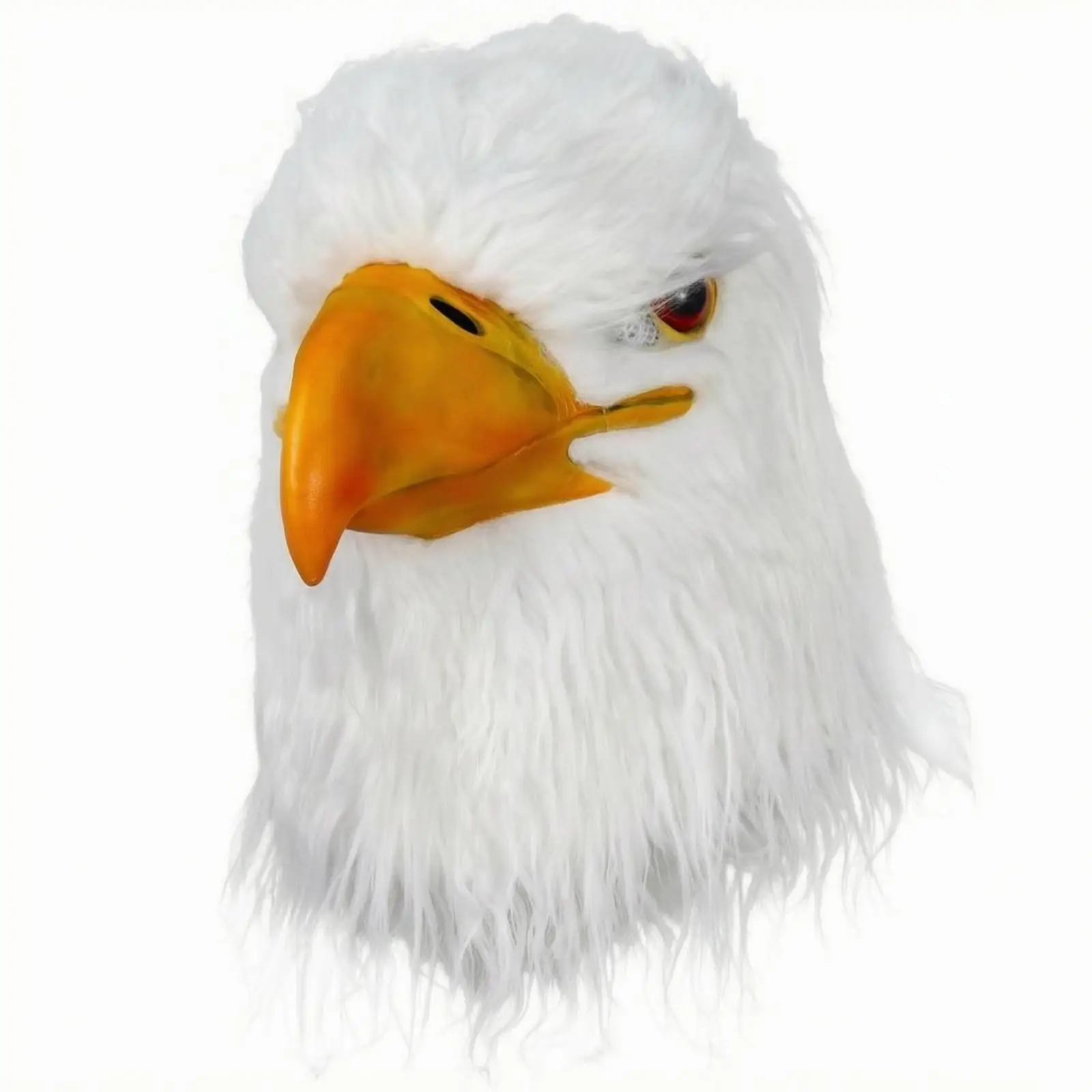 Latex Bird Head Mask Costume Prop with Red Pupil Eye Detail for Themed Photoshoot and Play