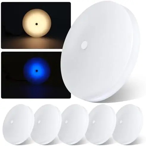 

acegoo 4.5" RV LED Ceiling Light 12V CRI90+ 6-Pack 3000K with Blue Nightlight