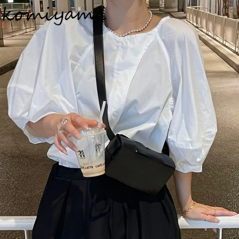 

Japanese Loose Shirts & Blouses 2025 Woman Blusas Round Neck Ropa Mujer Temperament Camisas Spring Summer Comfortable Roupas