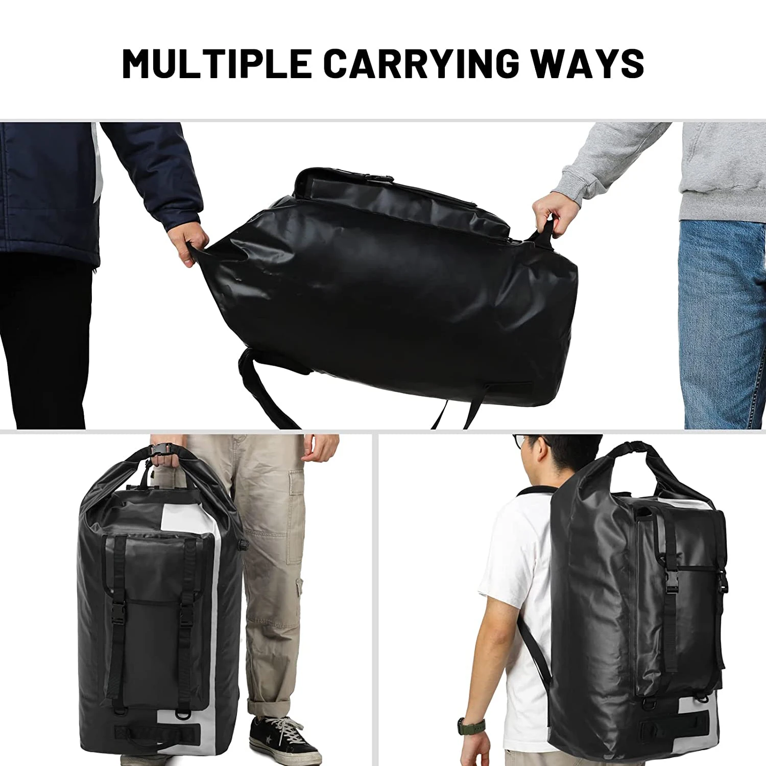 custom logo 35l foldable hiking multifunctional roll top dry bag waterproof with backpack waterproof