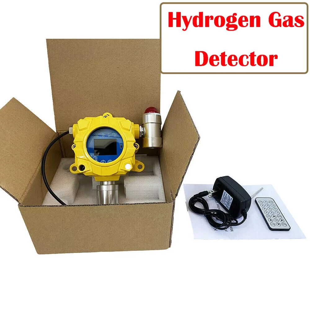 H2 Hydrogen Gas Detector Fixed Hydrogen H2 Gas Leak Alarm Monitor with 0-1000ppm