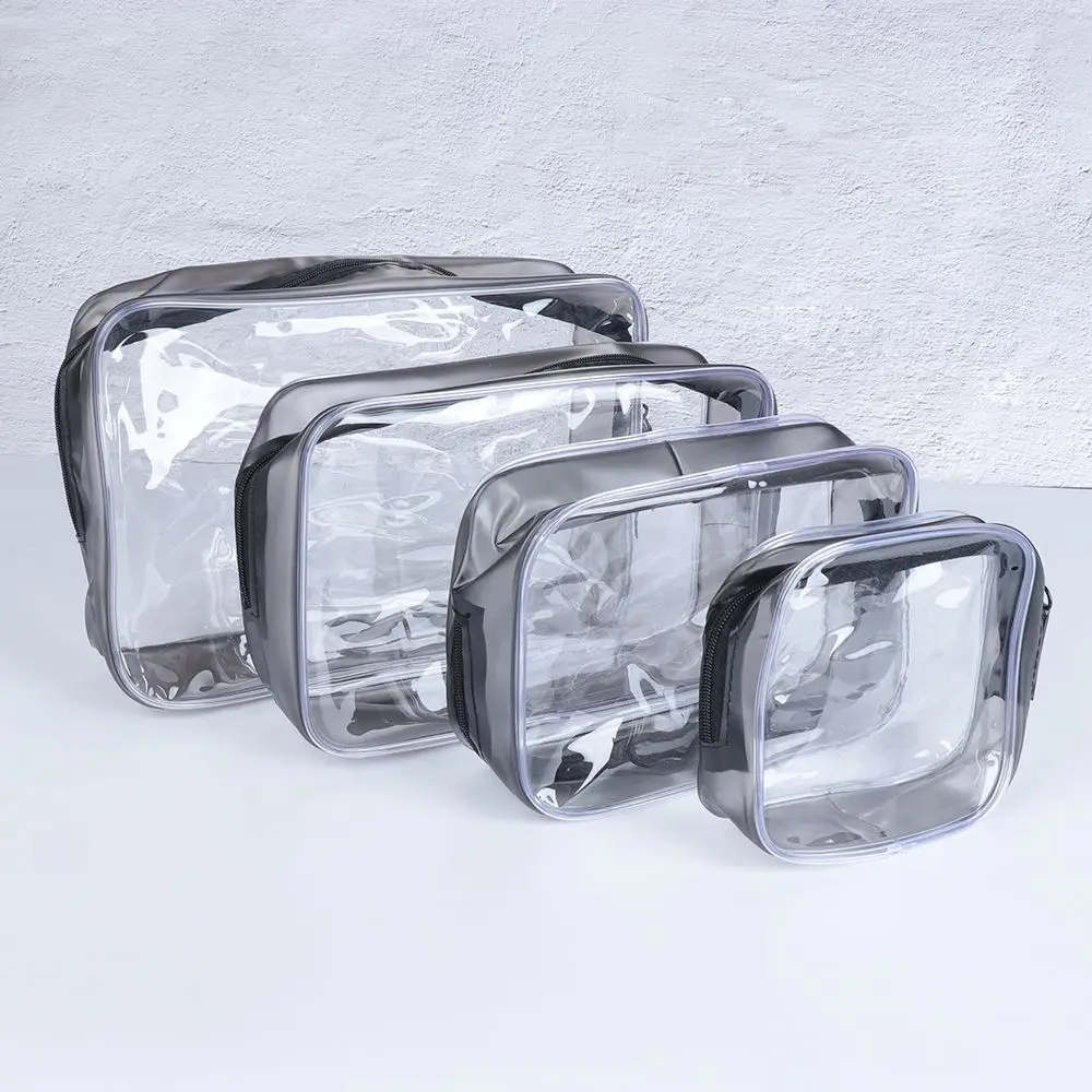 Environmental Protection Waterproof Transparent Zipper Makeup Case Toiletry Bag Cosmetic Bags Storage Pouch