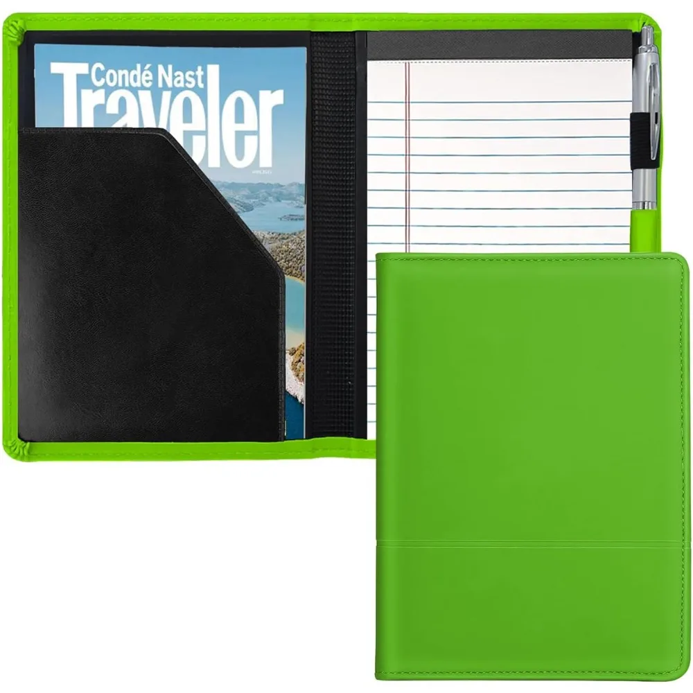 

Padfolio/Portfolio Binder, Mini Padfolio Portfolio Binder 5 x 8 Legal Writing Pad, A5 Document Organizer Folder for Men Women,Gr