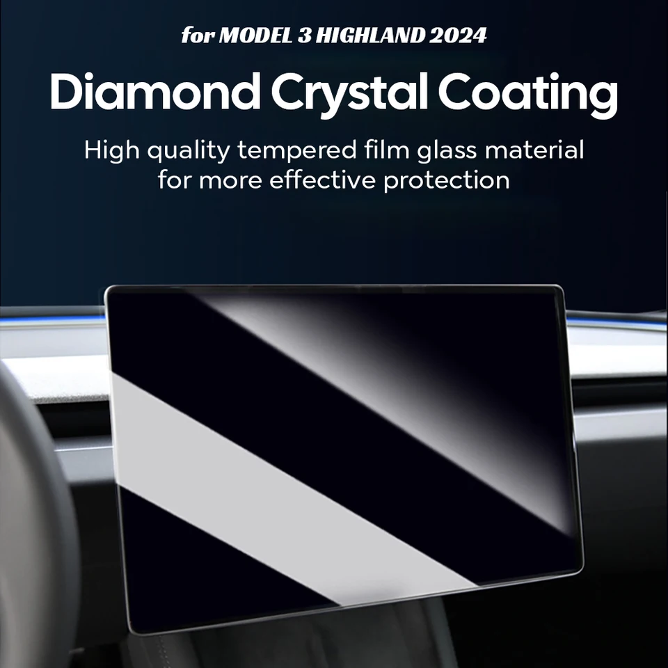 Protector de Pantalla de Vidrio Templado para Nuevo Tesla Model Y Lanzamiento 2026 Model 3 Highland 2024 Pantalla de Control Central Trasera 6