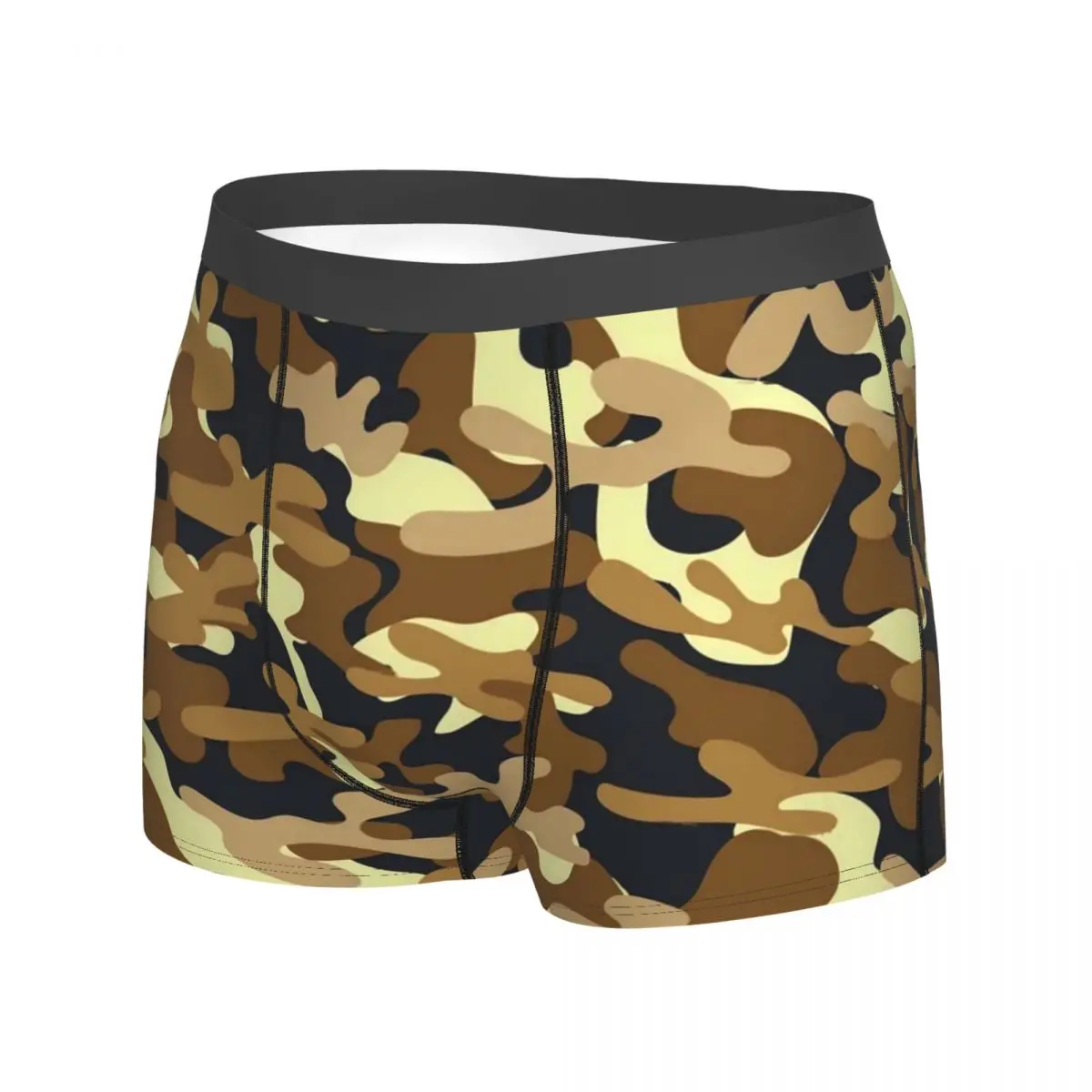 Yellow Camo Underwear Desert Camouflage Men Boxer Brief Classic Trunk High Quality Sublimation Plus Size Underpants