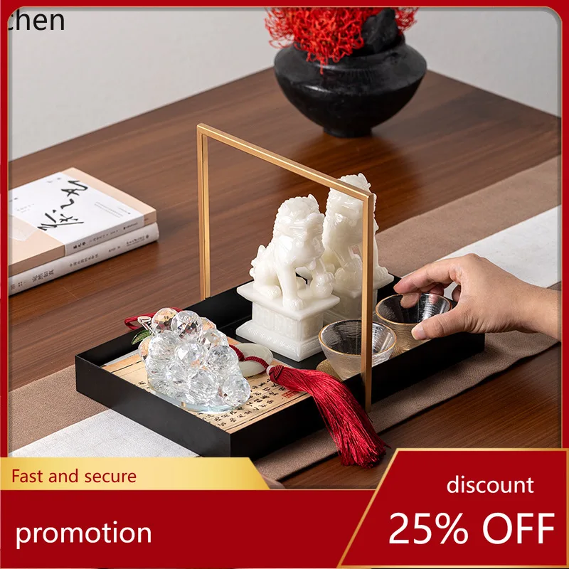 

YFY New Chinese Style Simple Tray Jade Lion Decorative Ornament Model Room Exhibition Hall Store Living Room