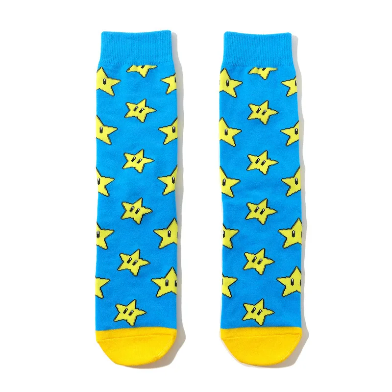 Super Mario Bros Socks Anime Figure Mid-tube socks Cartoon Casual Sports Socks Combed Cotton Unisex Adult Socks Birthday Gifts