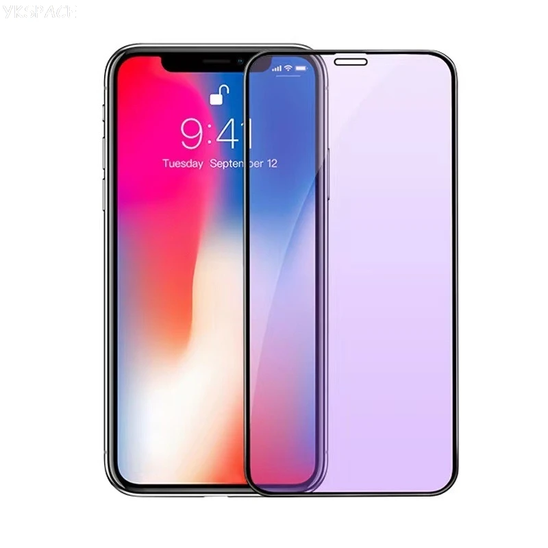 2 قطعة مكافحة بلو راي غطاء كامل 9H الزجاج المقسى آيفون X XR XS 11 12 13 mini 14 15 16 Pro MAX 6s 7 8 Plus حامي الشاشة