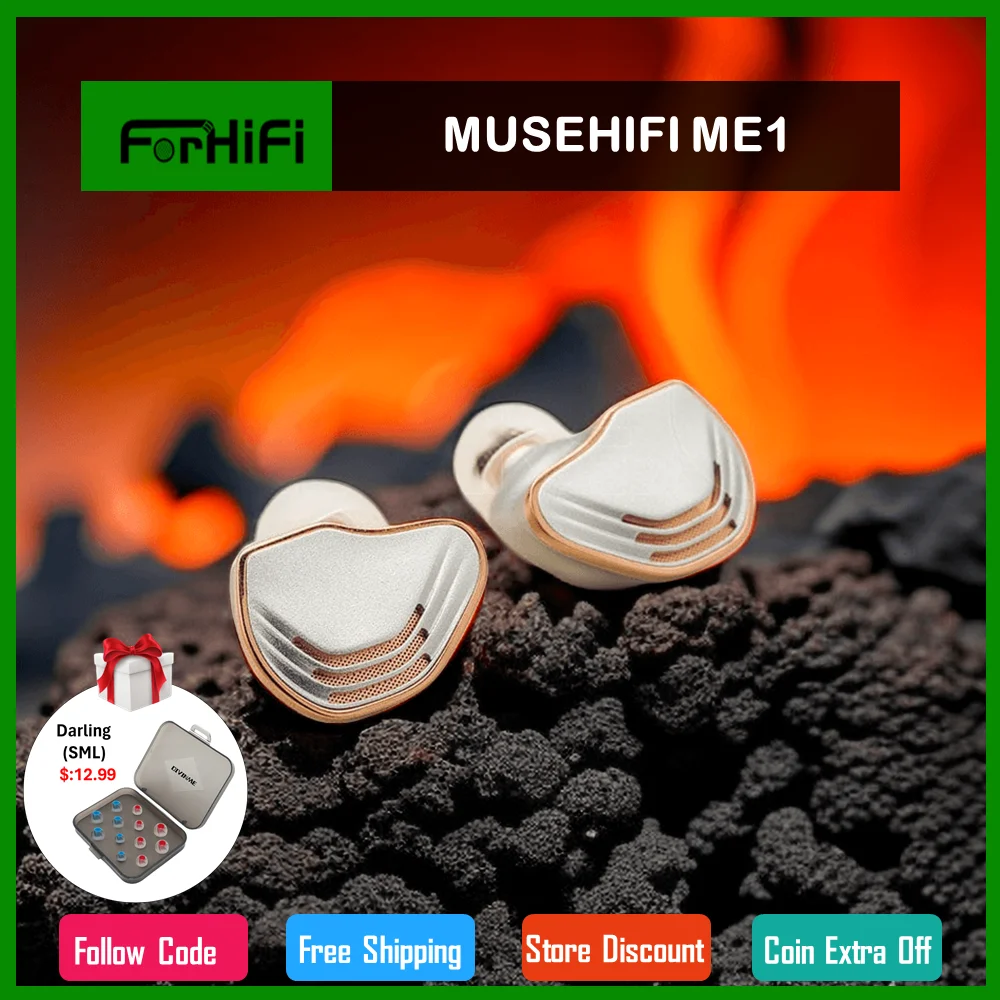 

MUSEHIFI ME1 Flagship 10mm 1DD + 1BA In-Ear Earphone IEMs Balanced Armature Driver Earphones 2Pin 0.78mm With 3 Detachable Plugs