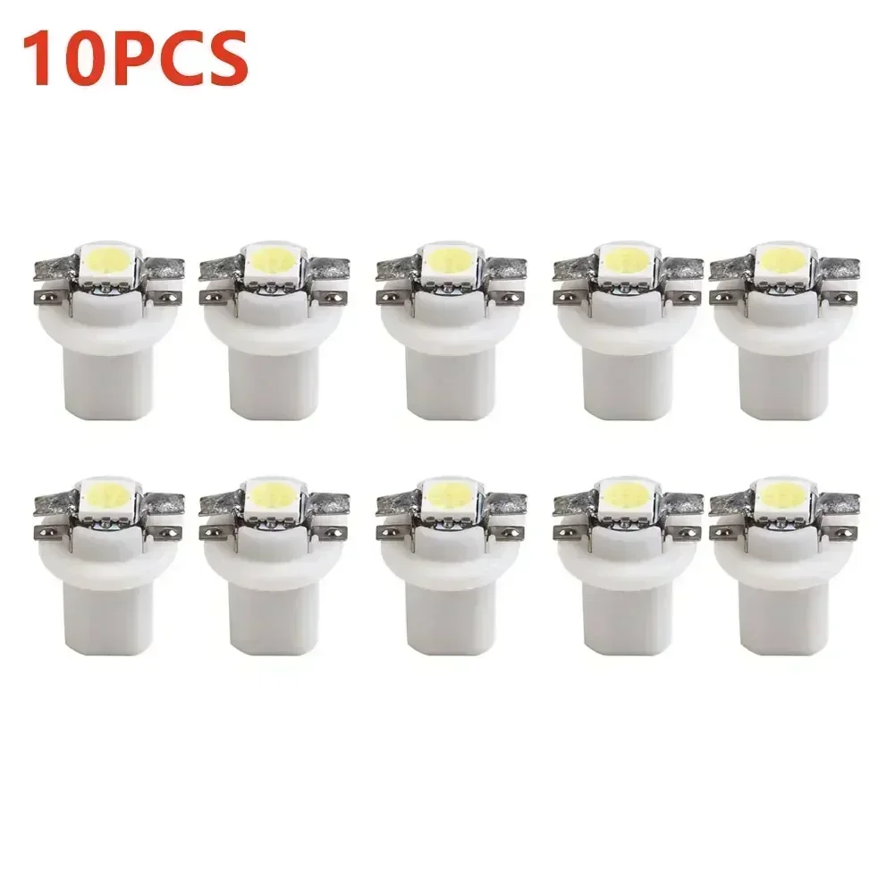 

10PCS Car LED Bulbs T5 B8.5D 5050 DC 12V 6000K White Car LED Dashboard Dash Lamp Instrument Light Bulbs Shifter Light