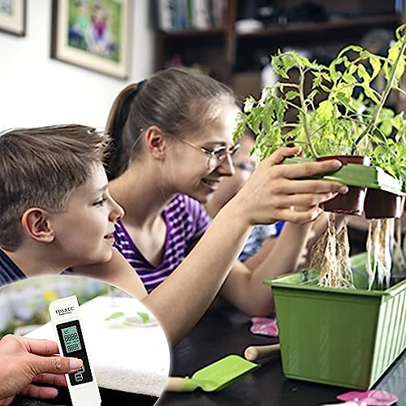 Pengukur TDS Digital 3-In-1, penguji Air TDS, temperatur dan EC untuk hidroponik, air minum