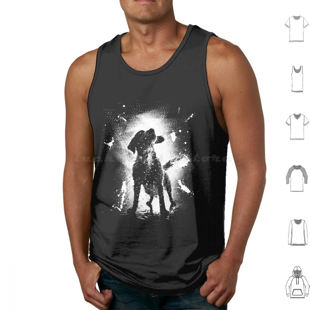 Wet Dog Splatter Dripping Ink Banksy Style Graffiti Spray Art 90S Aesthetic Tank Tops Print Cotton Graffiti Street