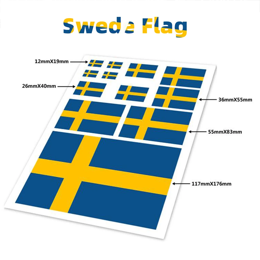 Sweden Country Flag Custom Sticker Car Side Door Window Decor Decals Vinyl Film Labels Style Cover Square Circle Auto Stickers