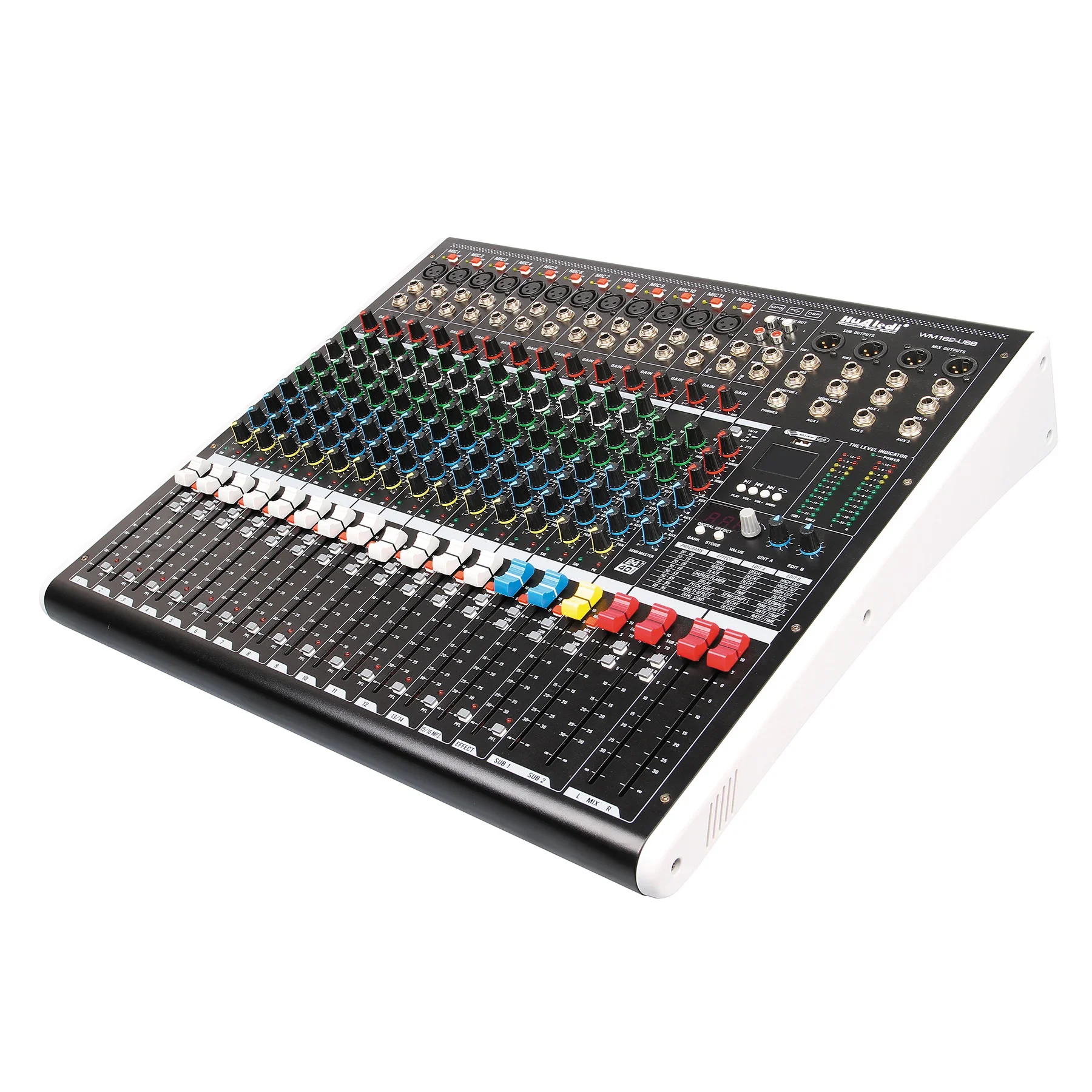 Professional Audio Mixer 16 Channels Mixing Console 2 Groups Dsp Effect Audio Processor Mp3 Usb Music Recording Console Wm162