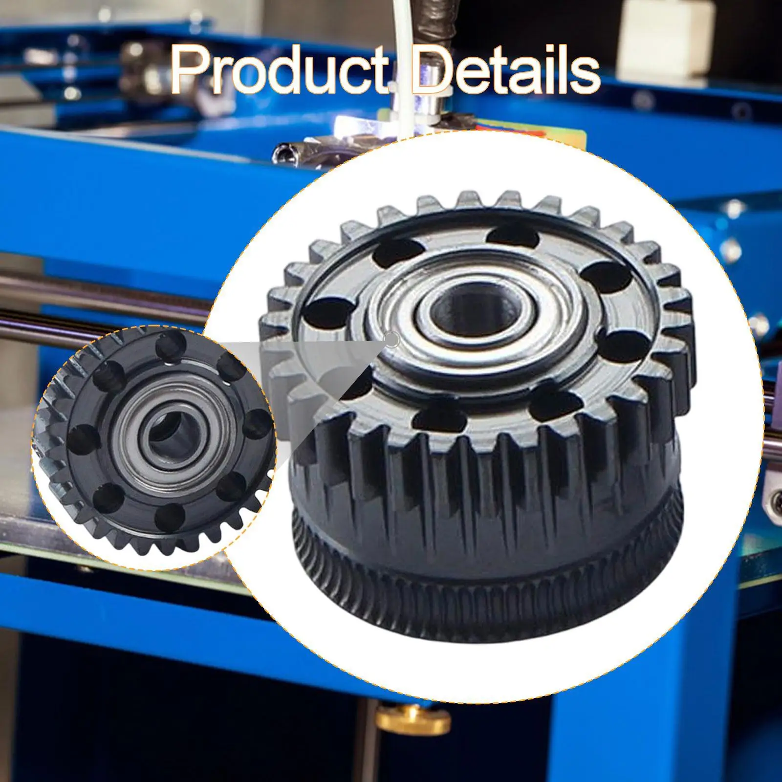 2 Pieces Extruder Gear Easy to Install Wear Resistance Spare Parts Replacement Professional 3D Printer Accessories for K2 Plus