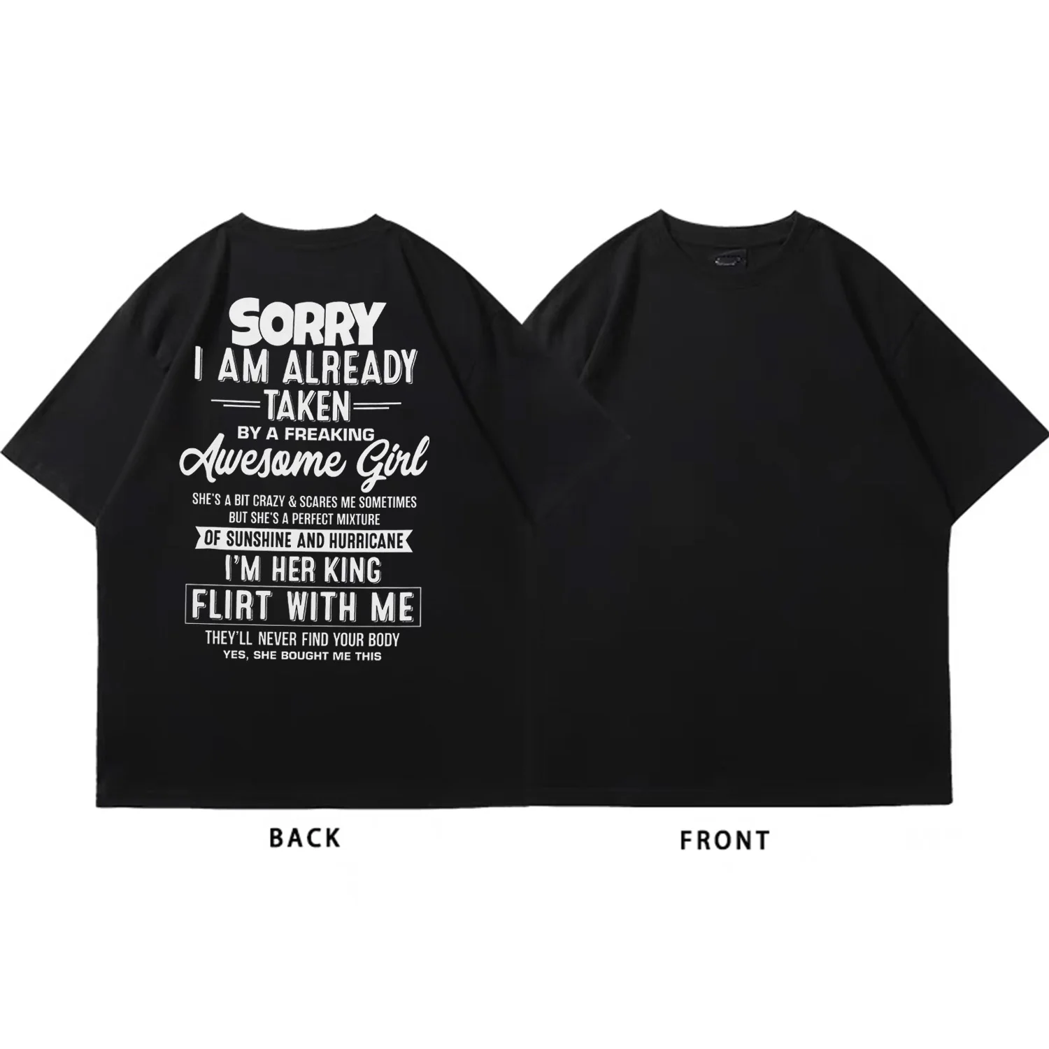 تي شيرت "معذر بالفعل" "أنا في حب فتاة رائعة" قميص رجالي قطن 100% مضحك ومسلي #2