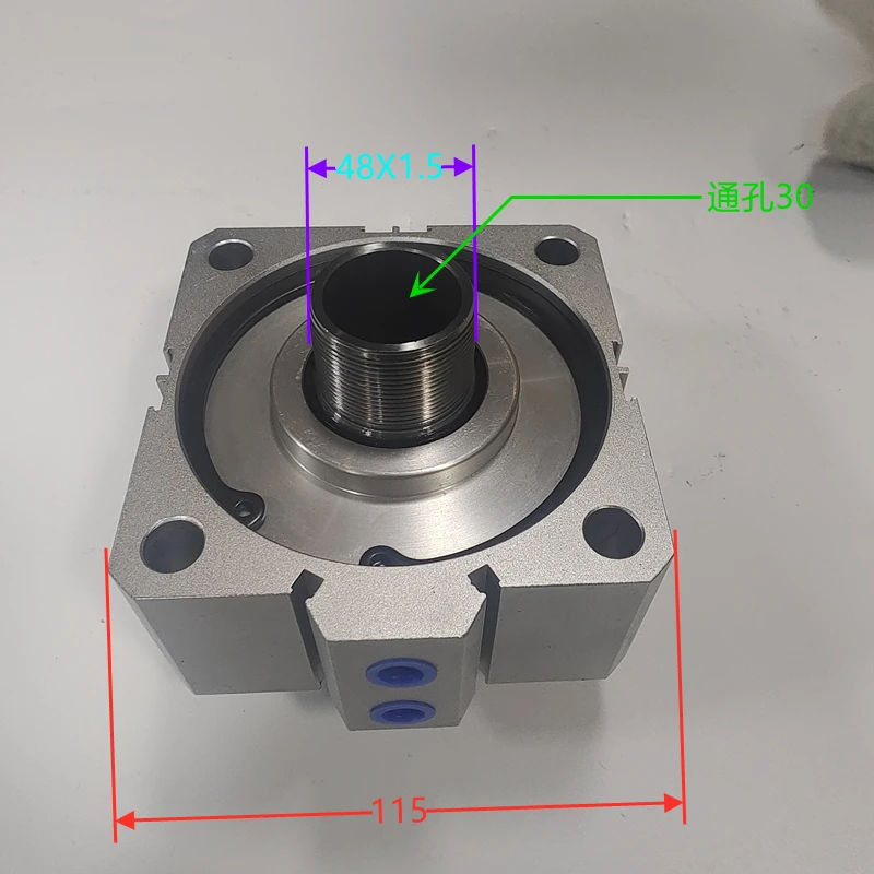 SD Thin Through Hole Cylinder Pneumatic Holder Cylinder 100X5 Fixture Cylinder M48X1.5 M37X1.5