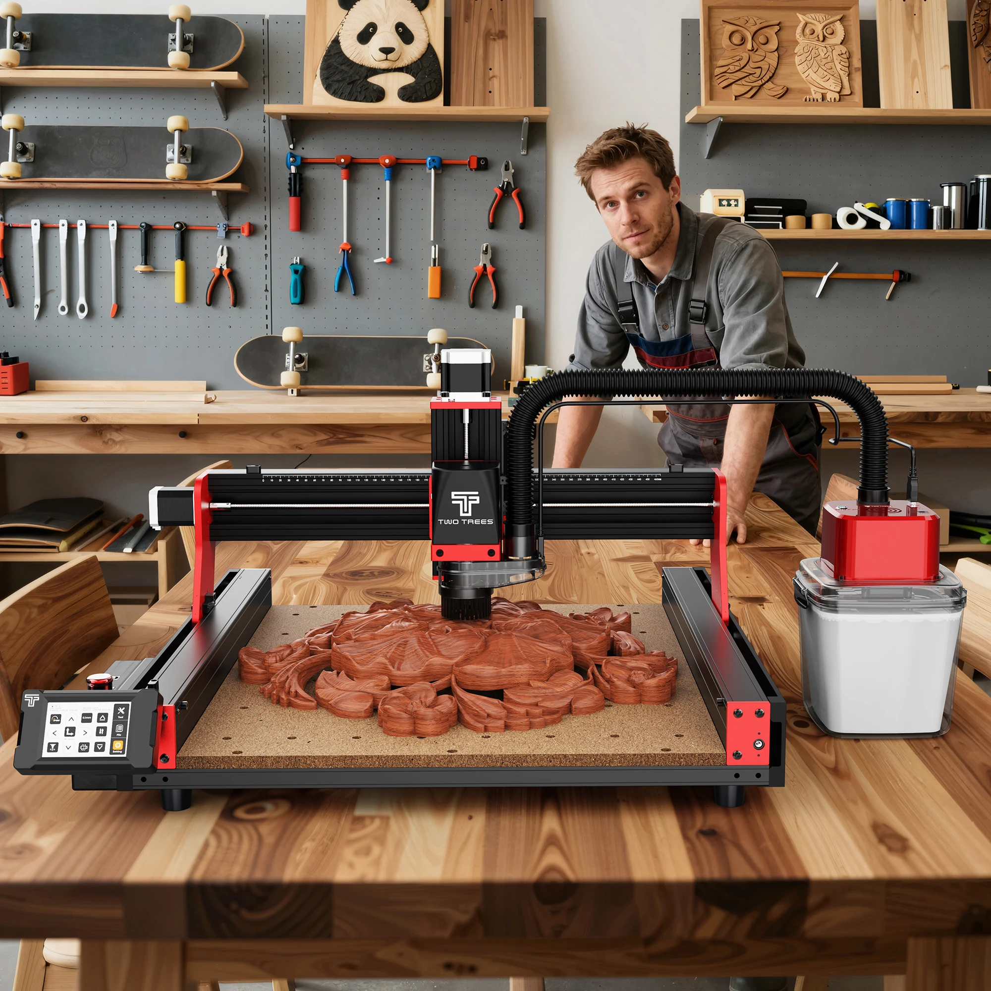 Image of Twotrees TTC450 Pro CNC-Fräsmaschine Graviermaschine für Holz Acryl Aluminium Schneiden Metall-Graviermaschine