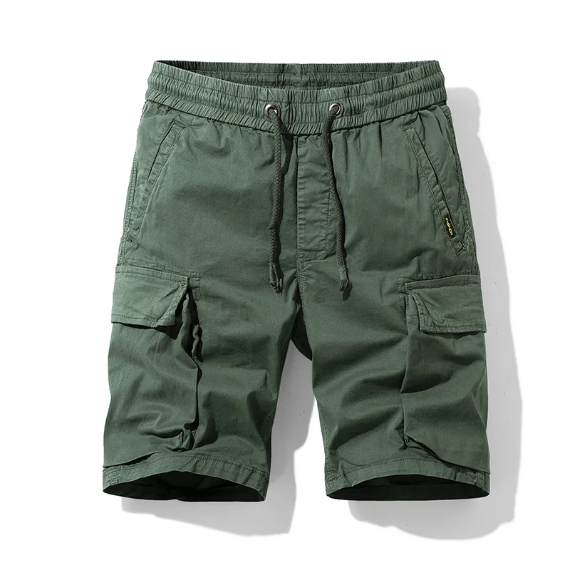 Short cargo en coton pour hommes, culotte multi-poches, jogging décontracté, grande taille, mode masculine, printemps, été, nouveau